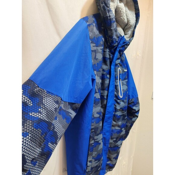 Swiss Tech Boys XXL (18) Blue Jacket Plush Hood Zip Camo Warm Water Resistant - Picture 2 of 16
